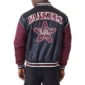NY Yankees Black and Maroon Satin Jacket