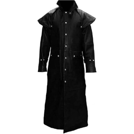 Men’s Black Leather Matrix Coats