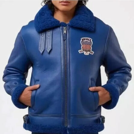 Avirex Blue B3Shearling Fur Leather Jacket