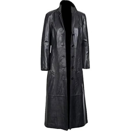 Black Lambskin Trench Full Body Coat