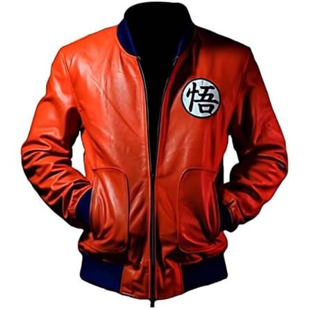 DBZ Guko  Kakroat Orange Leather Jacket