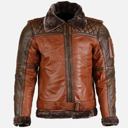 Men B3 Bomber Real Leather Quilted Jacket