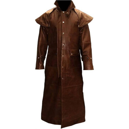 Men's Brown Leather Matrix Coats