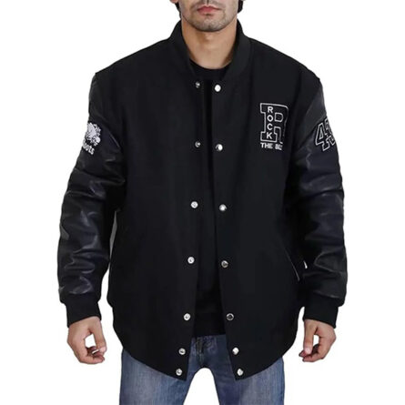 Rock Stylish Bells Varsity Leather Jacket