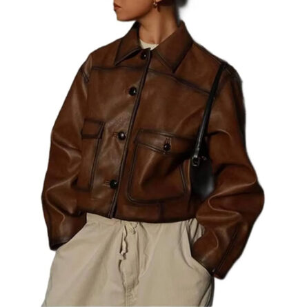Women's 90s Short Body Top Leather Jacket