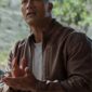 Dwayne Johnson Rampage-inspired real leather jacket featuring a stand-up collar, front zipper closure, multiple pockets, and a rugged, action-hero look.