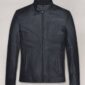 Tom Cruise blue leather jacket inspired by Mission Impossible Fallout, featuring zipper closure and stand-up collar in premium real leather.