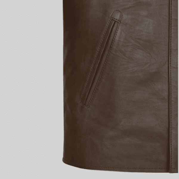 Men's Real Leather Jacket Stand Collar Leather Jacket Motorcycle Leather Jacket Cafe Racer Premium Leather OuterwearJacket