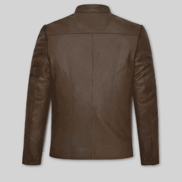 Men's Real Leather Jacket Stand Collar Leather Jacket Motorcycle Leather Jacket Cafe Racer Premium Leather OuterwearJacket